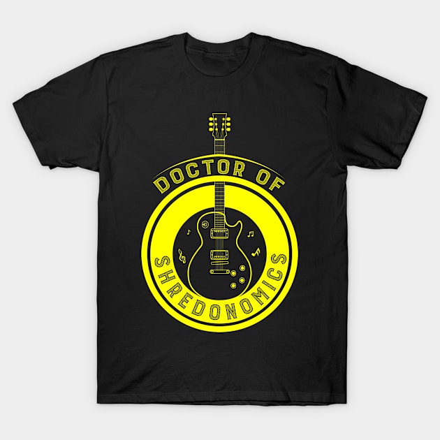 Doctor of Shredonomics: Guitar God's Honorary Doctorate T-Shirt by eezeeteez